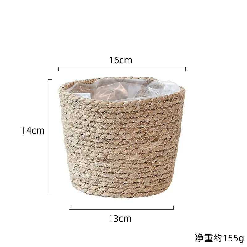 paniers corde tressée rustique paniers jardinière fleur plante verte naturel pastorale