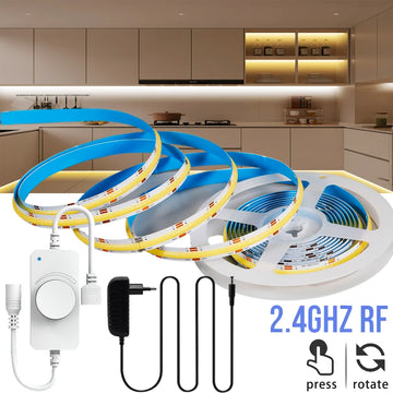 Ruban LED flexible 608 LED/m bleu jaune moderne clips haute densité dimmable 2700K 6500K