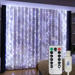 rideau lumineux led multicolore moderne télécommande usb modes blanc jaune beige points lumineux festive
