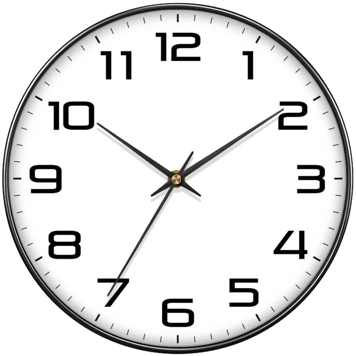 horloge murale moderne aiguille quartz blanc marron doré inch 10 inch 12 inch minimaliste