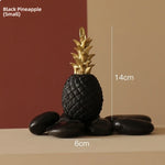 ananas decoratif ornement moderne resine dorée deco salon photo creative minimaliste triangles or blanc