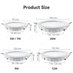 éclairage led downlight spot 12w 20w blanc moderne clips opaques 95mm 185mm