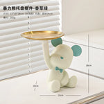 porte clés ours résine moderne blanc rose vert brillant animalier tringle plateau decoration maison