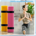 tapis yoga élastiques couleurs bleu jaune rose gris noir texture moderne sécurisé fixations incluses