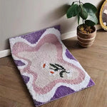 tapis multicolore abstrait clips moderne salle bain résistant machine lavable