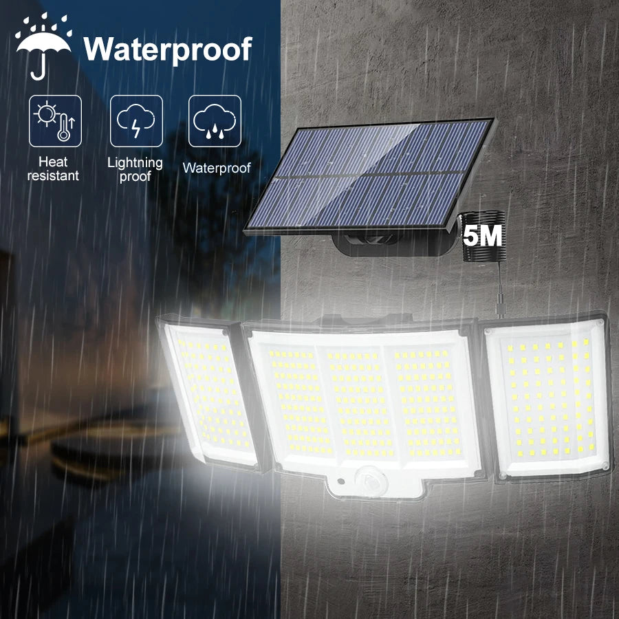 lampe solaire led extérieure imperméable ip65 détecteur mouvement modes éclairage moderne clips