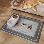 tapis anti dérapant absorbant chiens motif dessins animés moderne gris bol