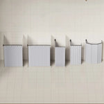 rideau douche blanc rayures verticales opacité moderne clips barre fixation polyester pliable sans cadre