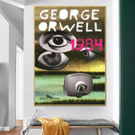 affiches pop art révolutionnaires géorges orwell 1984 graphiques abstrait oeil stylisé rouge noir beige