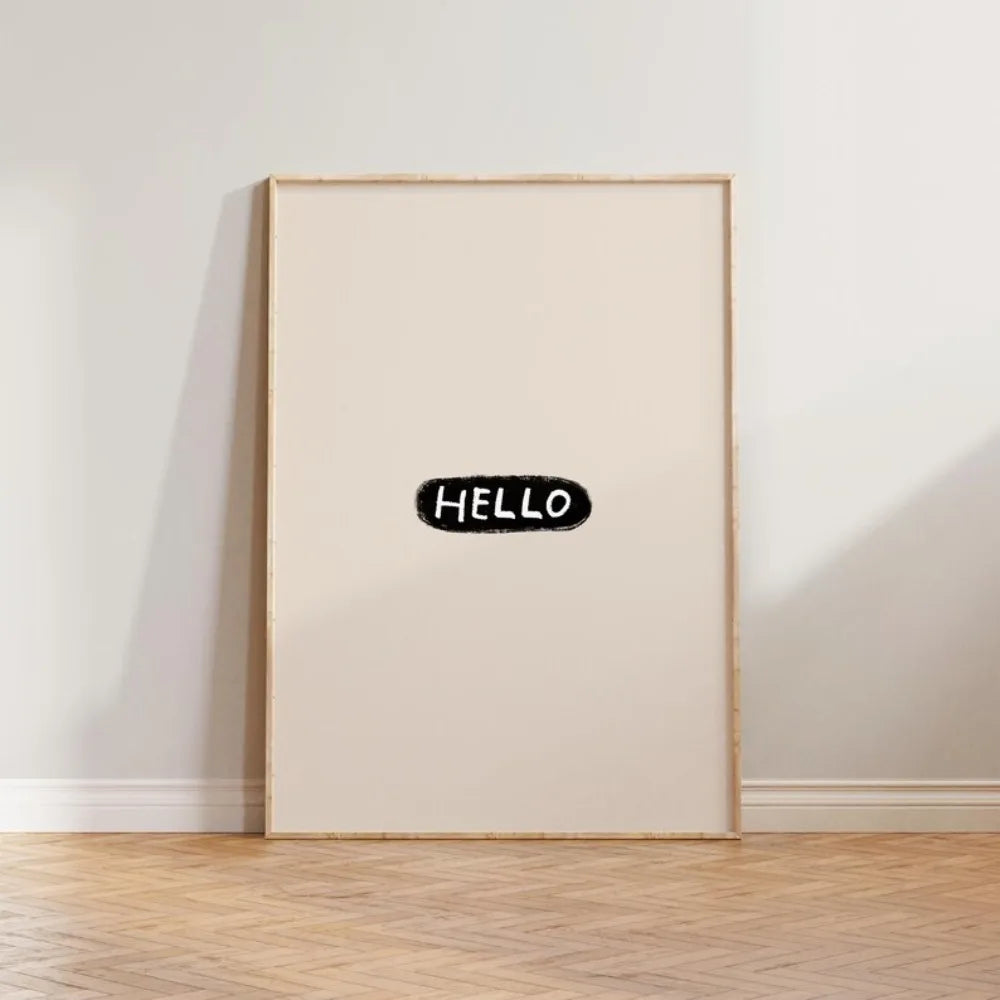 décoration murale moderne cadre sans toile rouge vert blanc 20x30cm 30x40cm 40x60cm 50x70cm hello