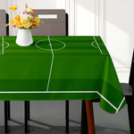 nappe table rectangulaire rayée vert foncé moderne terrain football clips grande dimension cuisine maison