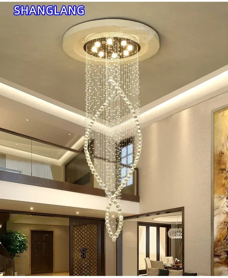 suspension lumineuse moderne cristal transparente 110V 240V cold warm white