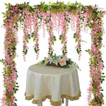 Guirlande fleurs artificielles hortensia vert blanc rose violet mariage intérieur