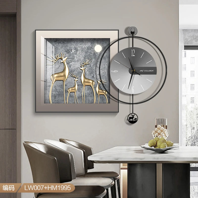 horloge murale moderne métal cadre décoratif salon maison aiguille silencieuse grande taille