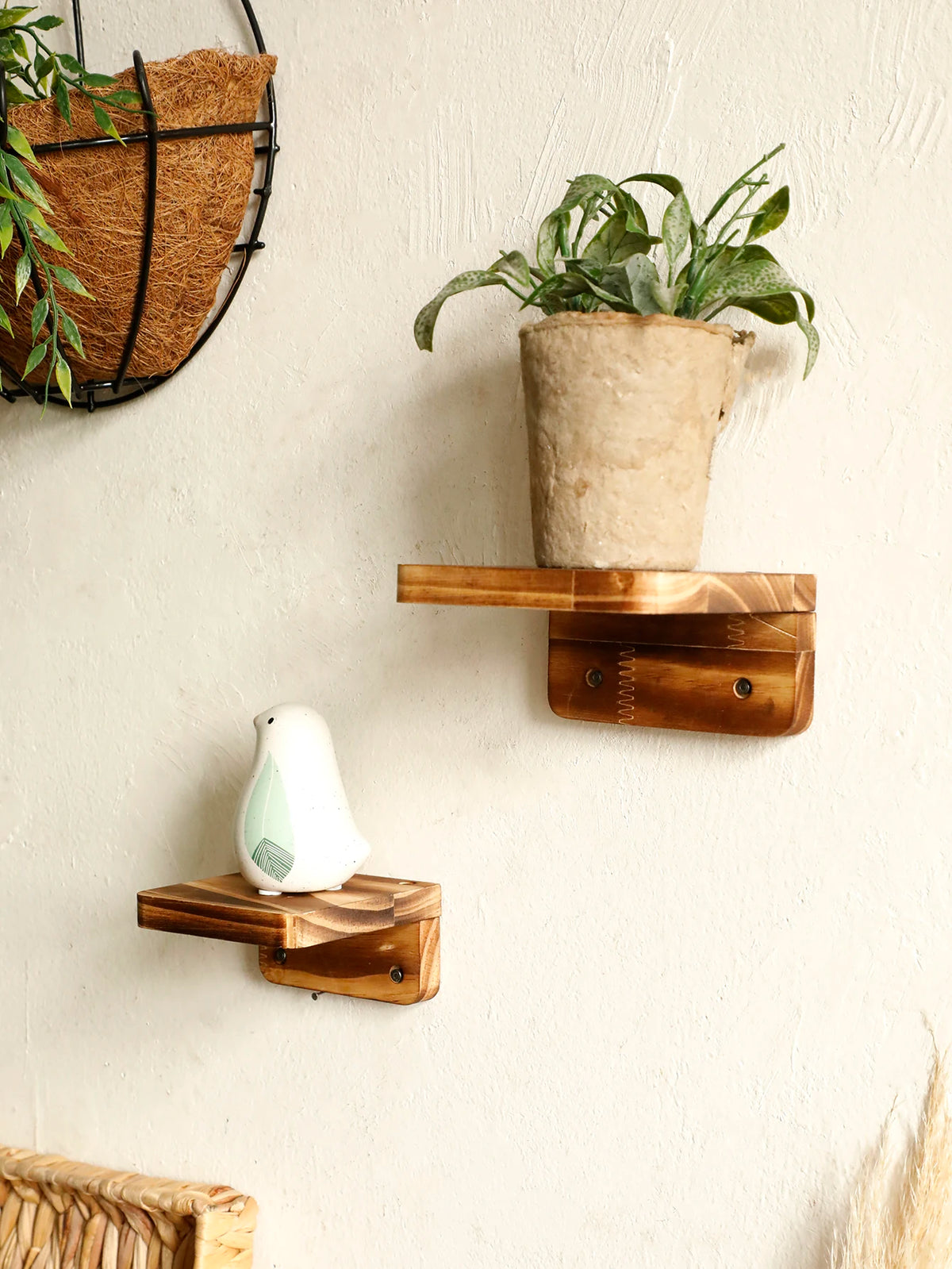 étagère murale bois moderne étagères murales deco maison présentoir salon pot fleur