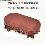 support bois rouge artisanal gravures décoratives traditionnel vase théière figurine bonsaï decoration maison