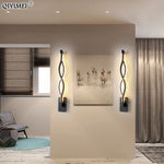 applique murale moderne aluminium noir blanc contemporain spirale fixée mur