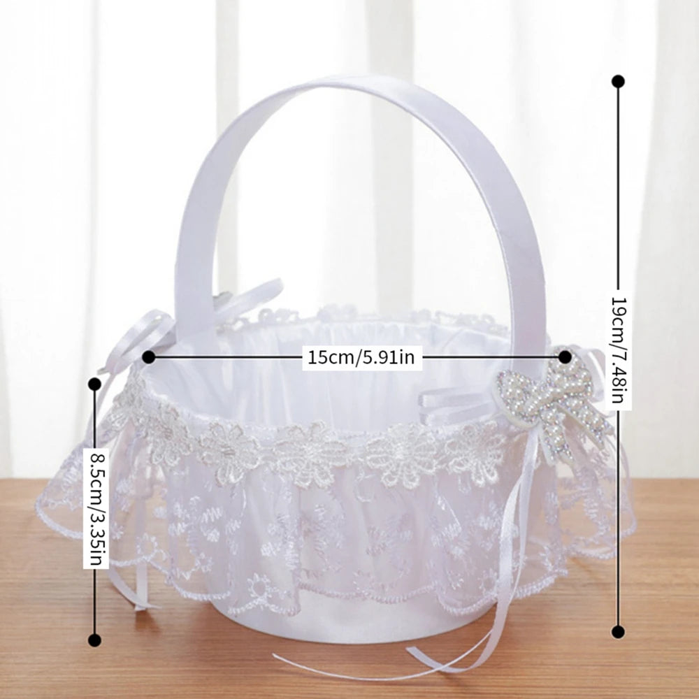 panier mariage blanc tulle plissé rubans satin strass nœuds élégant romantique festif