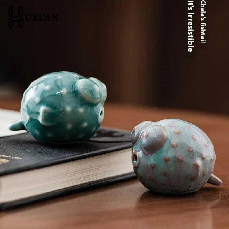 tasse thé céramique dessin poisson turquoise points artisanal decoration maison erotique erotique erotique (correction