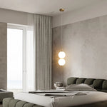suspension lumineuse moderne blanc doré sphères translucides câble suspendu minimaliste trois leds chambre salon
