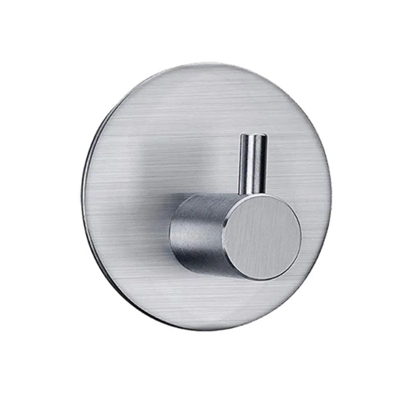 porte serviettes moderne minimaliste acier inoxydable finition polie noir argenté rondelles adhésives