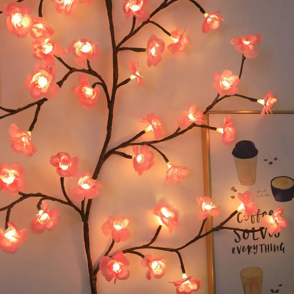 guirlande lumineuse fleurs amovibles rose branches décoratives intérieur vacances romantique floral zen