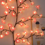 guirlande lumineuse fleurs amovibles rose branches décoratives intérieur vacances romantique floral zen