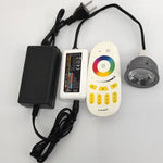 Spot LED gris métallisé 50mm moderne télécommande câble noir 12V 24V RGB