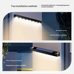 lampe solaire murale led rgb noir moderne adhésif 10 lumièresextérieurintérieur