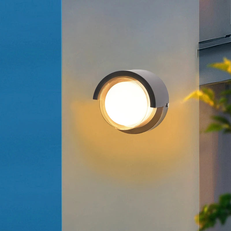 applique murale moderne gris métallisé ip65 led 6500k 3000k rond lisseextérieur résistante 2492000lm