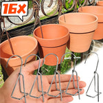 pots fleurs suspendus orange marbré crochets métalliques balcon jardin classiques 12pcs 16pcs vertical side