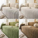 housse canapé moderne couverture chenille motif géométrique beige noir fixations machine polyester salon