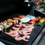 tapis barbecue antiadhésif silicone texturé noir protection cuisine extérieure résistant chaleur