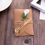 cartes voeux vintage enveloppes fleurs artificielles ruban jute anniversaire mariage noel retraite