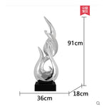 sculpture abstraite moderne résine iceberg or argent noir contemporaine maison salon