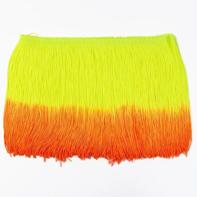 franges dégradées 100% rayonne rose bleu vert noir blanc orange violet modernes 20cm