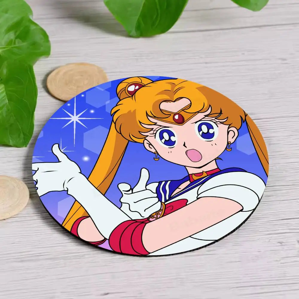 sous verres bois animes personnages féminins multicolores moderne opacité résistance chaleur hygiène table