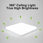 plafonniers led carrés moderne blancs éclairage neutre minimaliste 16w 34w chambre salon