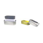boîtes sardines modernes couleurs argent noir blanc jaunes lisses opaques bijoux pilules