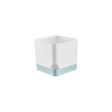 jardin moderne pot plante auto arrosant blanc bleu transparent base extérieure fleuri minimaliste