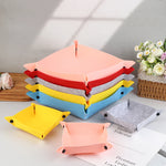 plateau rangement polyestère moderne bleu rose rouge jaune gris uni respectueux environnement