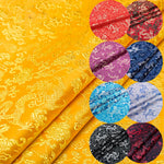 tissu brodé dragon nuages jaune rouge violet bleu noir traditionnel élégant couture bricolage artisanat