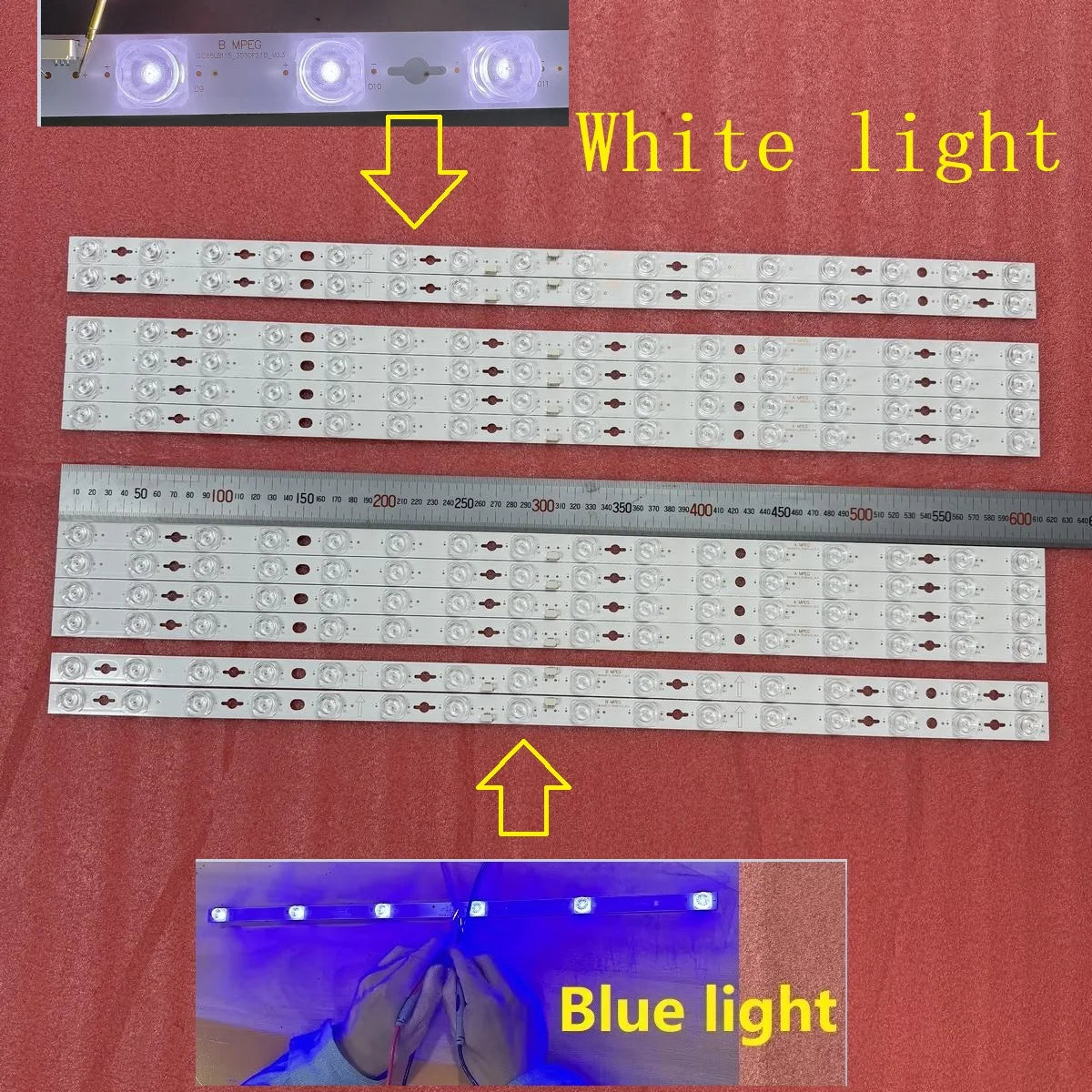 ruban led rétro éclairage téléviseur blanc bleu connecteurs moderne décoration salon intérieur maison