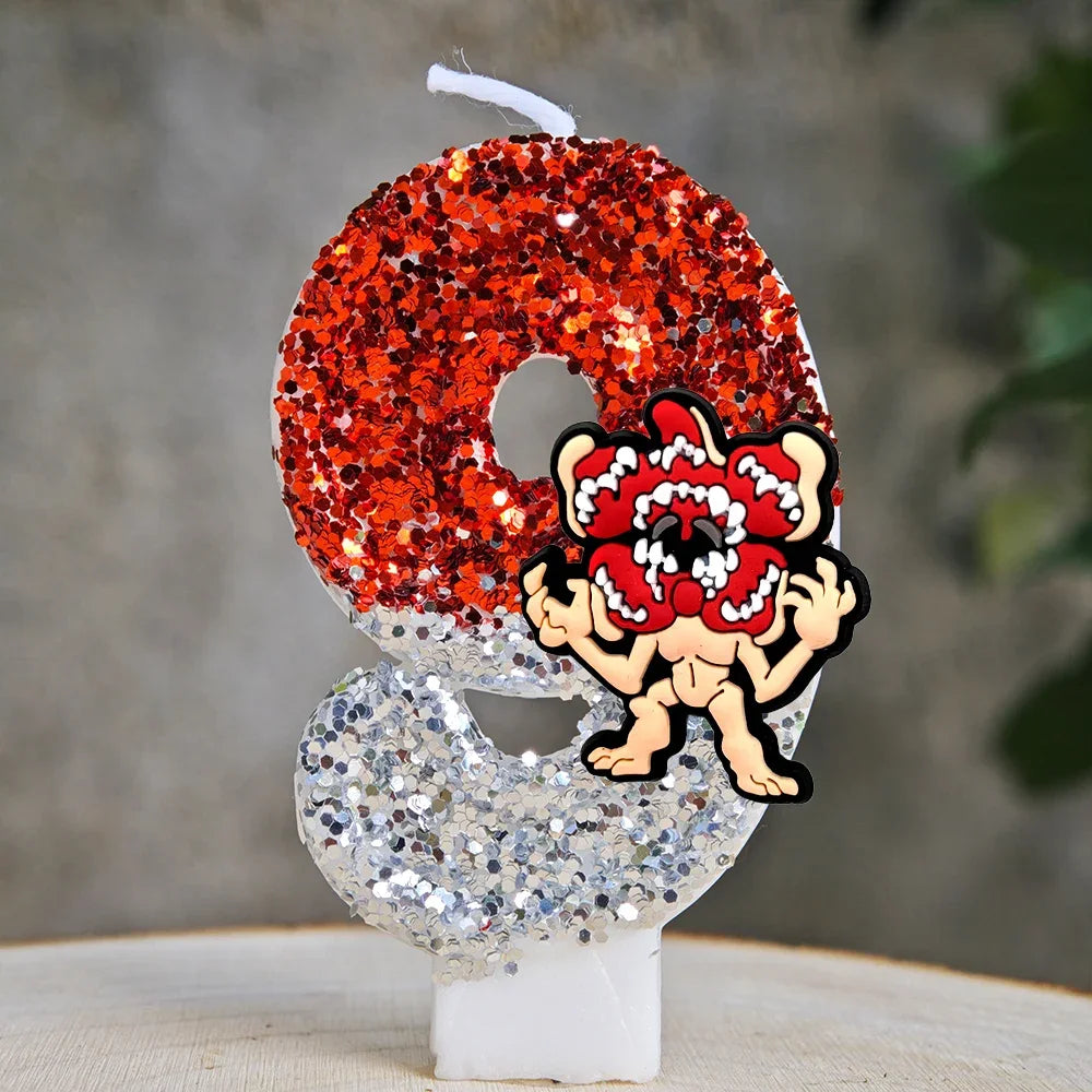 bougies glitter tête lion rouge blanche noire anniversaire décoration fête thème animalier enfants événement