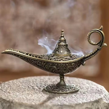 lampe décorative aladdin bronze floral orientaliste fumée effet visuel intérieur décoration maison