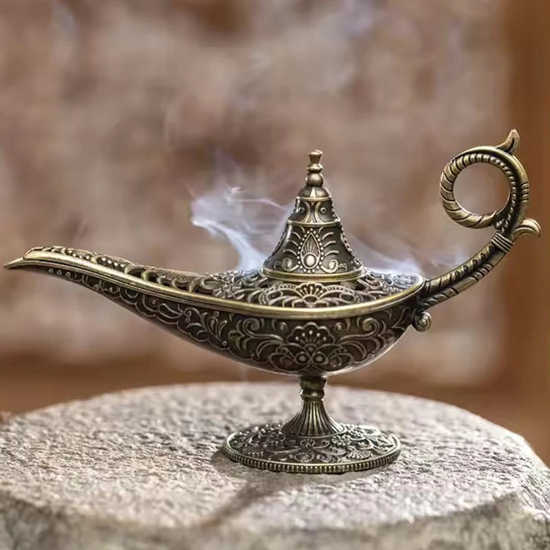 lampe décorative aladdin bronze floral orientaliste fumée effet visuel intérieur décoration maison