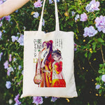 sac main blanc fille fleurs motifs floraux rétro décontracté sans fermeture éclair toileversible