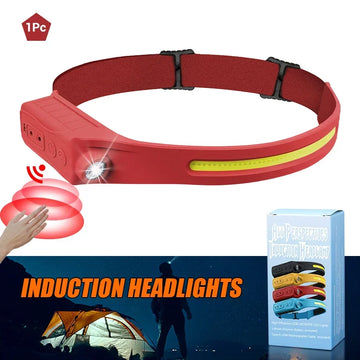lampe frontale rechargeable led cob modes étanches noir silicone pratique