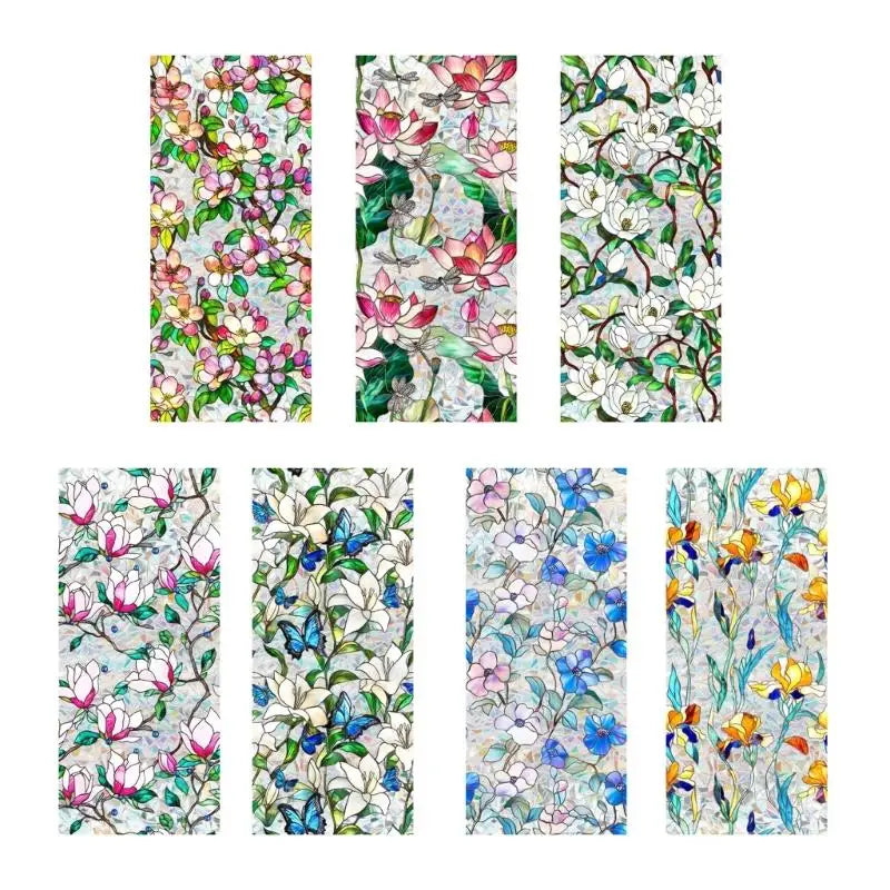 film décoratif fleurs papillons multicolore adhésif opacité artiste 43x100cm 43x200cm