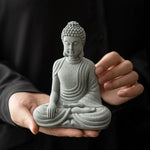 statue bouddha vert clair texture granulée classique décoration zen miniature pierre méditation contemplativeFearless